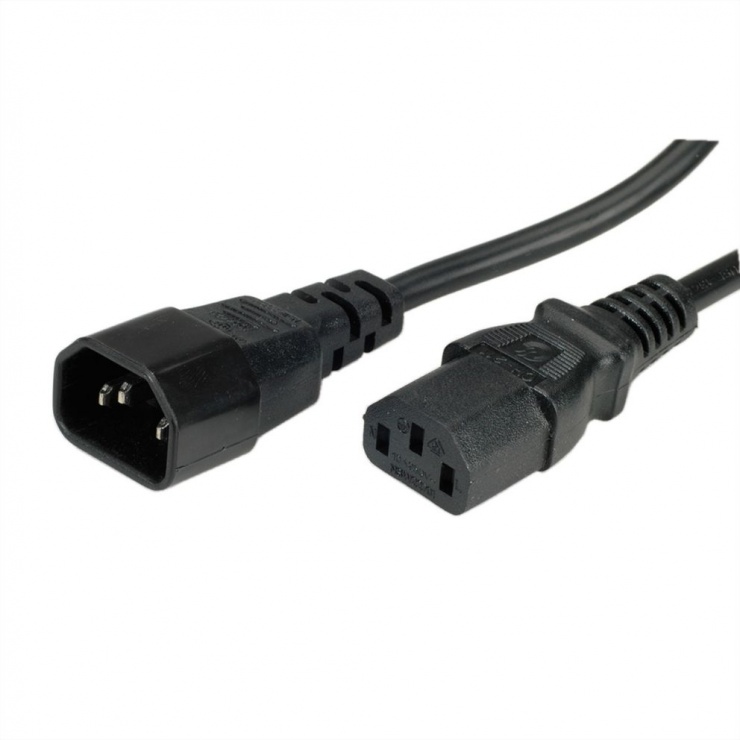 Imagine Cablu prelungitor alimentare PC C13 - C14 10A 1m Negru, Value 19.99.1510
